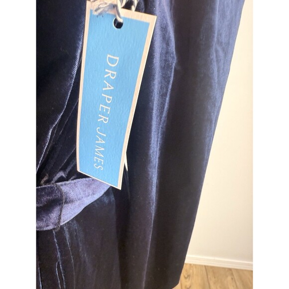 NEW Draper James Blue  Velvet Wrap Dress Size 2XL Long Sleeve W/Pockets - Picture 8 of 16